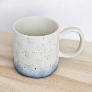 Orly Maison Dimpled Speckled Blue & White Ombre Ceramic Coffee Cup Mug